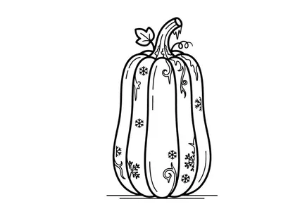 Decorative pumpkin for autumn decor. Elegant fall centerpiece with floral patterns