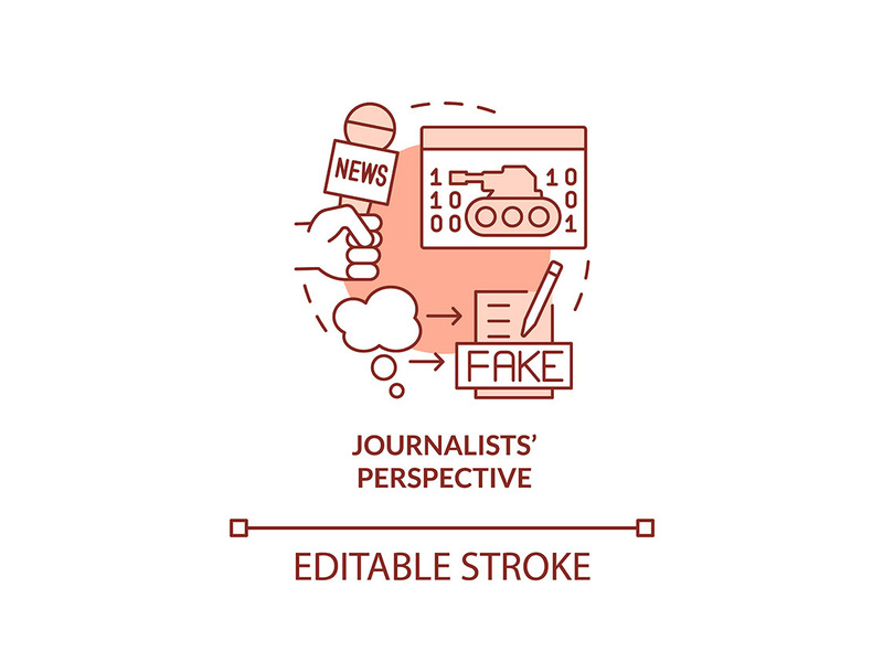 Journalists perspective red concept icon