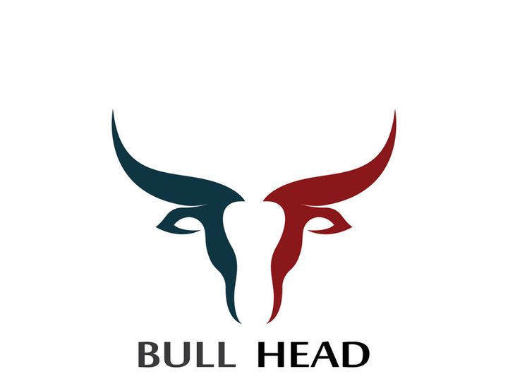 Bull head horns logo design.