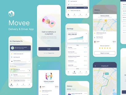 Movee Delivery and Driver App Figma UI Kit