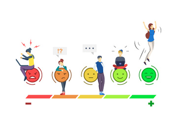 Mood rating scale semi flat RGB color vector illustration preview picture