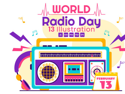 13 World Radio Day Illustration