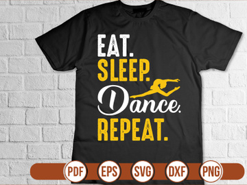 eat. sleep. dance. repeat t shirt Design preview picture