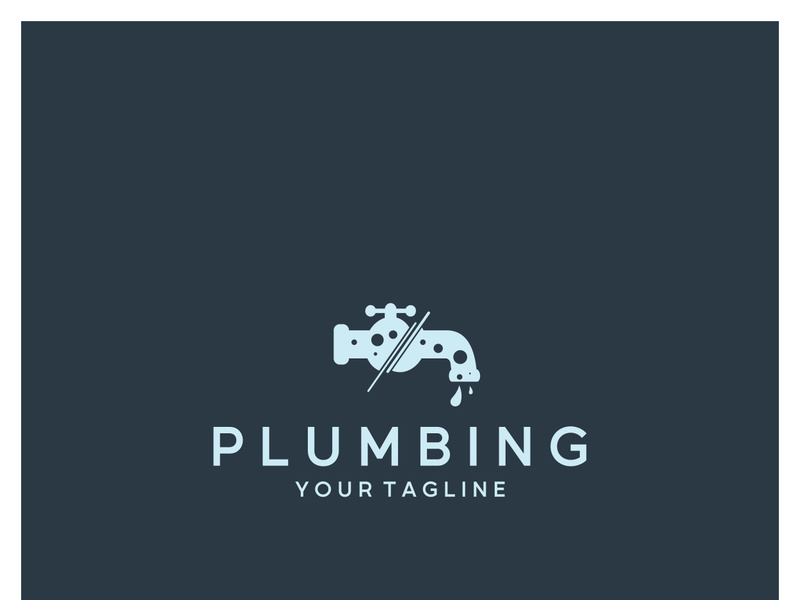 Plumbing logo vector design template. water pipe logo design.Leaking water logotype,Design Concept, Creative Symbol, Icon