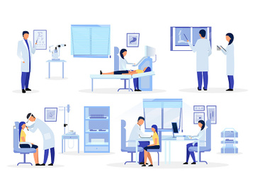 Doctors, general practitioners, therapists flat illustrations set preview picture