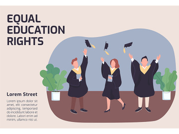 Equal education rights banner flat vector template preview picture