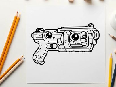 Handgun weapon firearm pistol gun vector illustration flat design