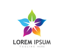 Natural green leaf logo design.