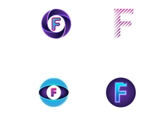 Abstract logo element initial letter F geometric shape. Minimalist and modern F Logo design. Logo can be used for branding and business cards.