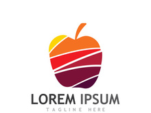 Colorful apple fruit logo design.