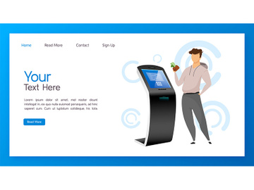 Bank terminal landing page vector template preview picture