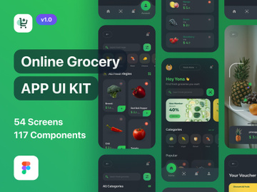Grofast - Online Grocery App UI Kit Dark Mode preview picture