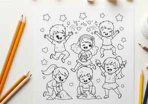 Children playing joyfully vector illustration flat design