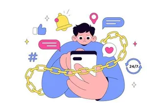 10 Social Media Addiction Illustration