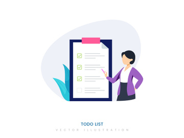 Todo List flat design for Landing page preview picture