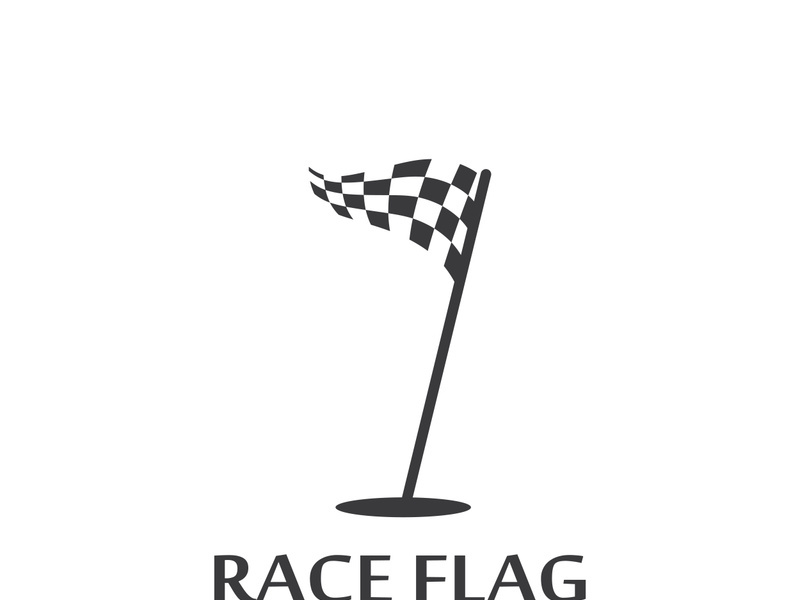 Creative and modern racing flag logo design.