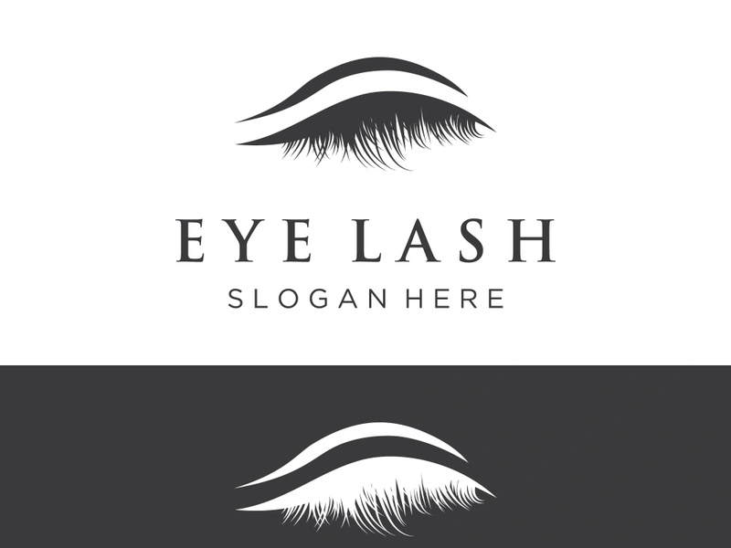 Luxurious and colorful eyelash extension logo.