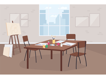 Art classroom flat color vector illustration preview picture