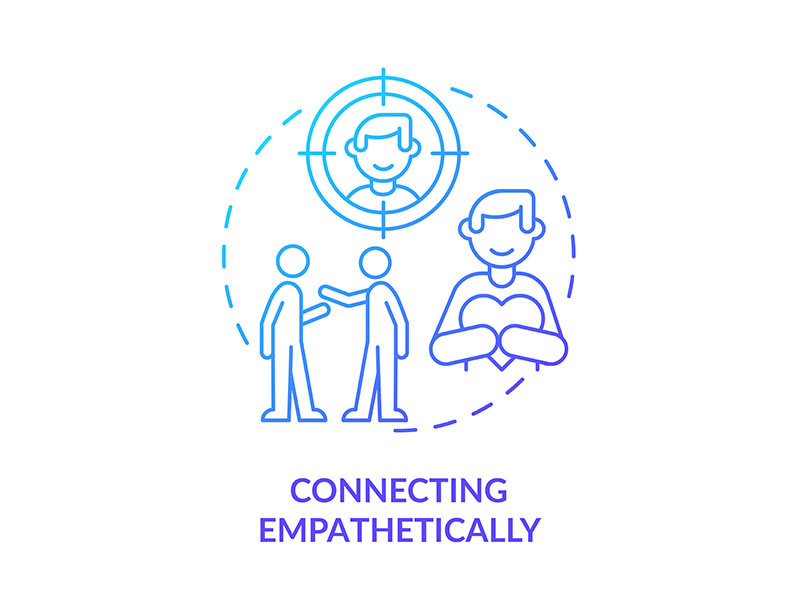 Connecting empathetically blue gradient concept icon