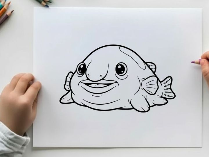 Cute smiling fish waving vector illustration flat design