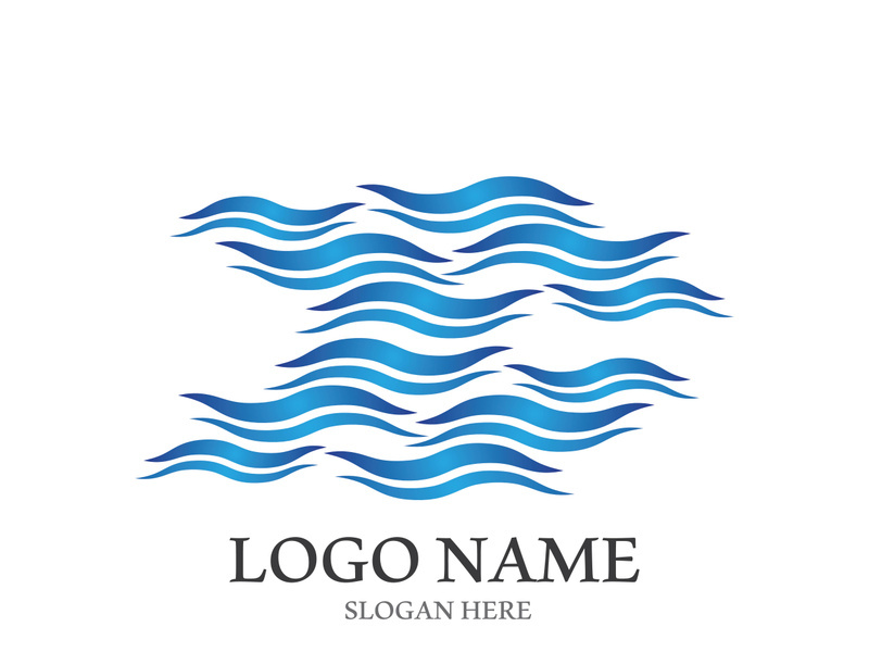 Wave beach vector illustration design logo