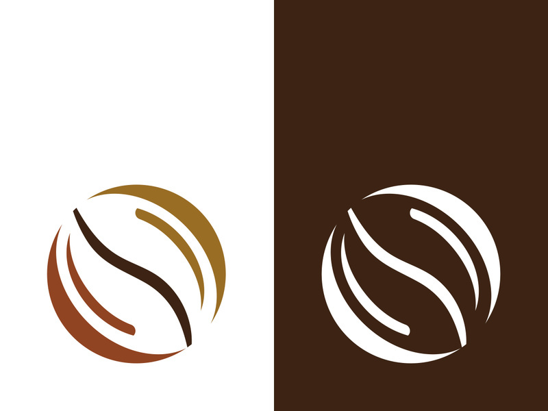 Coffee bean icon vector illustration template