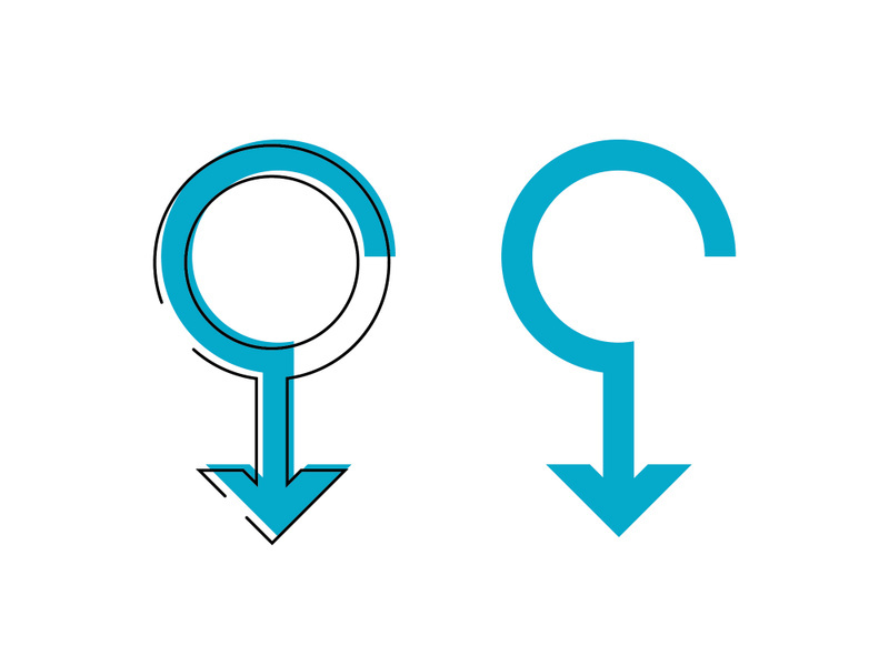 Gender symbol logo of sex and equality of males and females vector illustration