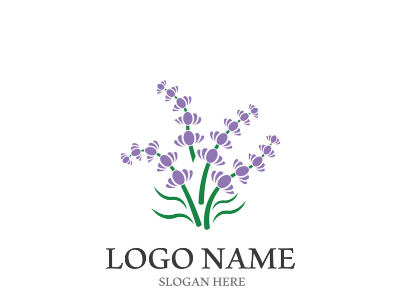 Lavender flower vector icon illustration design template