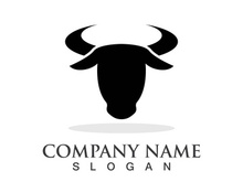 Bull head logo vector icon design illustration