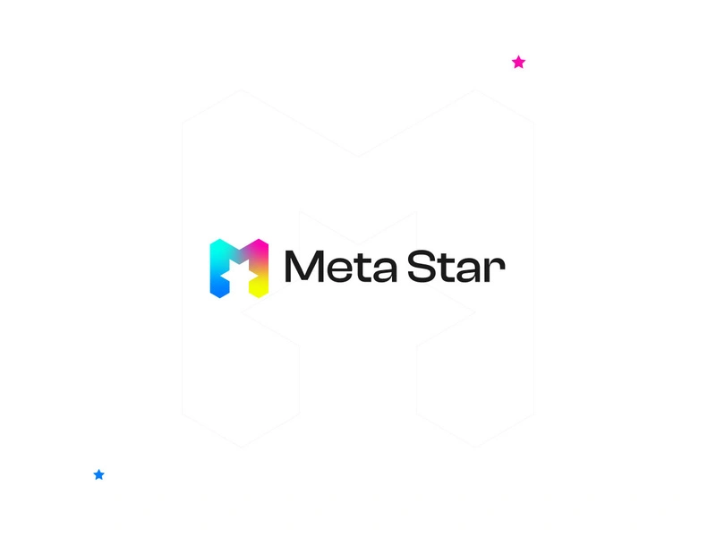 Letter M logo - lettermark logo - gradient Logo - Negative space logo design