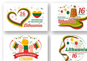 16 Lithuania Restoration of the State Day Illustration
