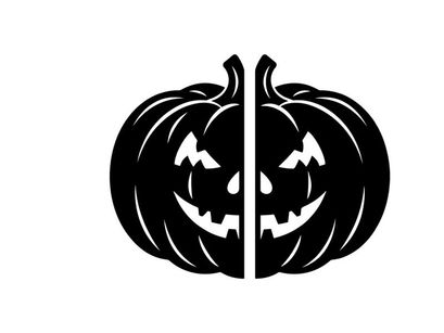 Stylized Halloween Jack-o'-lantern with Menacing Face for Fall Decor