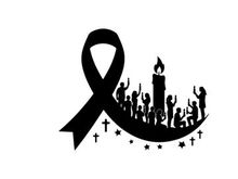 awareness ribbon candle vigil vector illustration