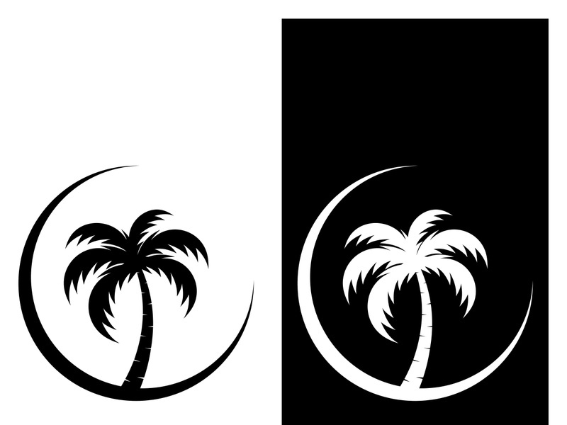 Unique and modern arabian palm tree logo design.