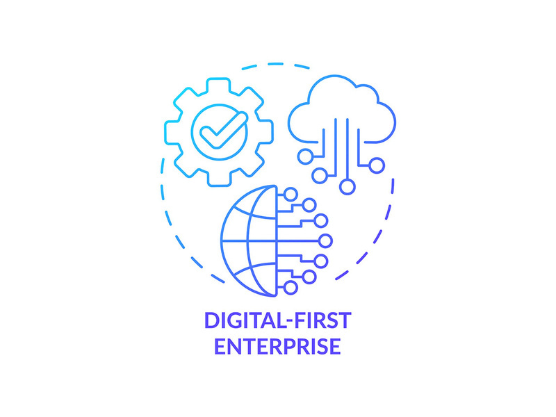 Digital-first enterprise blue gradient concept icon