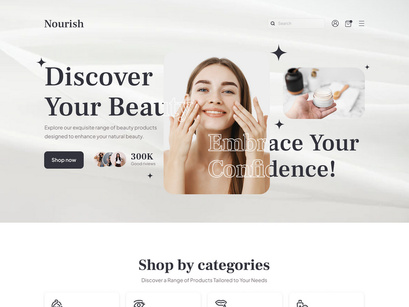 Nourish - skincare store website