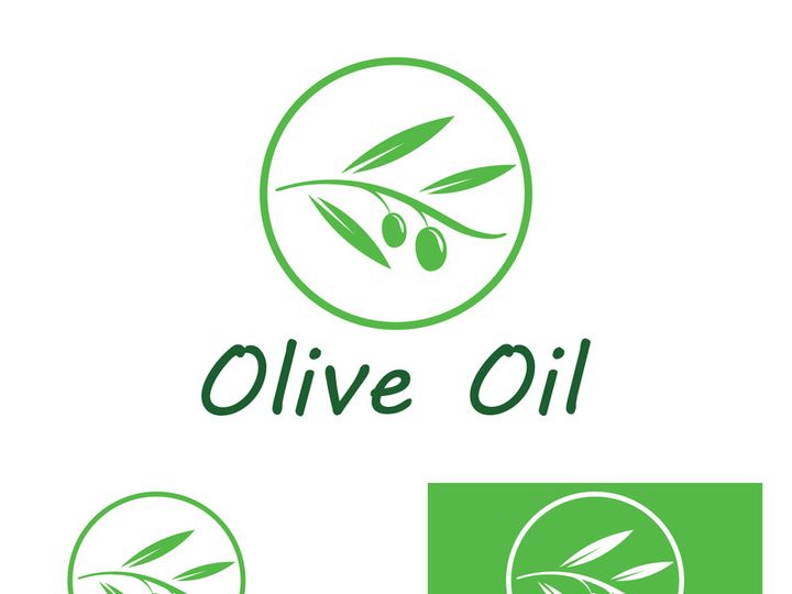 Branched olive fruit logo with creative idea.
