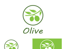 Branched olive fruit logo with creative idea.