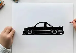 Silhouette of a sleek black sports car with distinctive design features