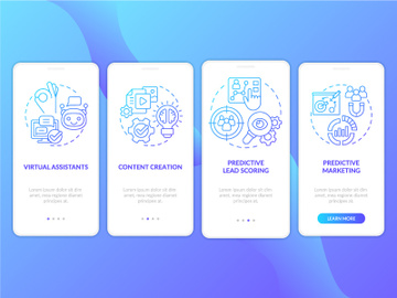 Usage of AI in marketing blue gradient onboarding mobile app screen preview picture