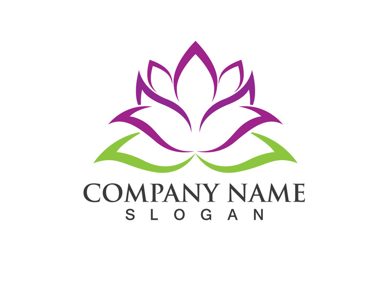 People yoga health in lotus flower logo