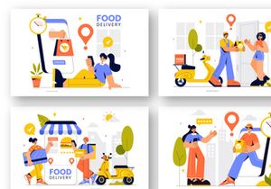 9 Online Food Delivery Illustration