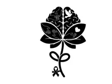 floral emblem with ribbon vector illustration