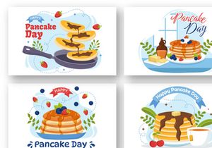 12 Pancake Day Vector Illustration