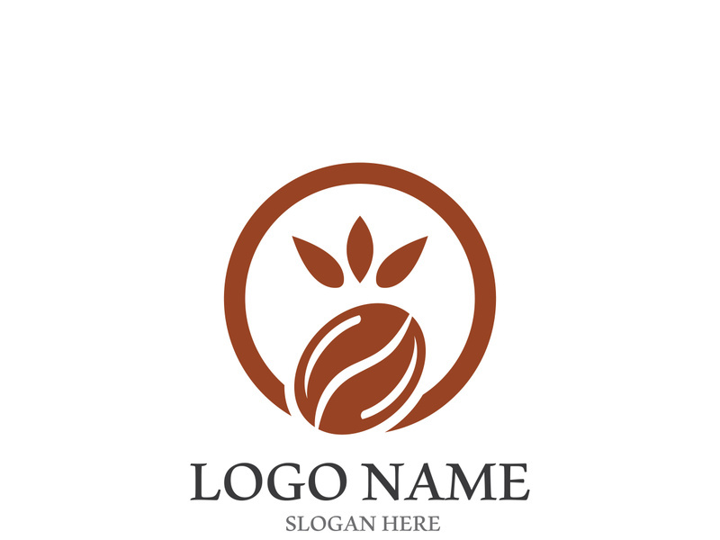 Coffee bean icon vector illustration template
