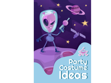 Party costume ideas poster flat vector template preview picture