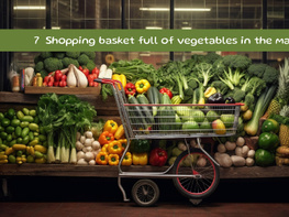 Shopping basket full of vegetables in the market preview picture