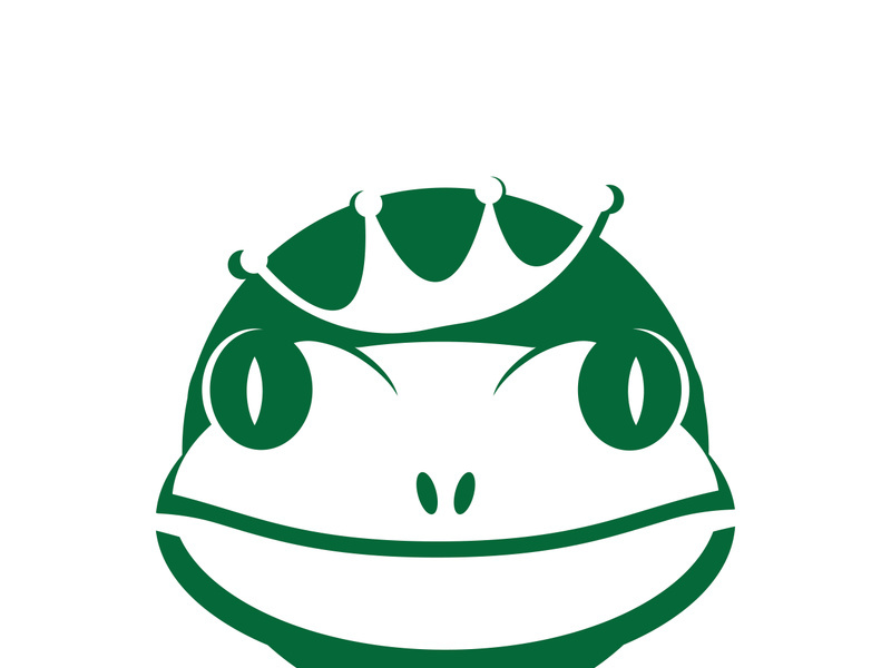 King frog logo icon template design vector illustration