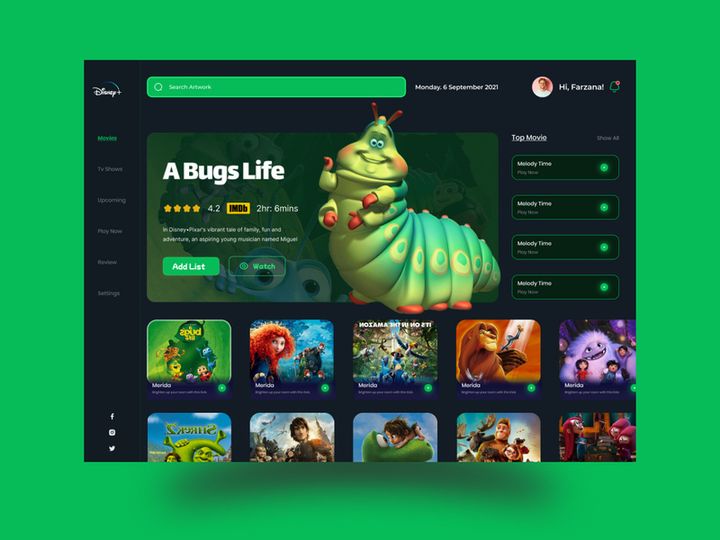 Movie, TV & Film Landing Page.