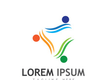 Community of people logo design with creative idea.